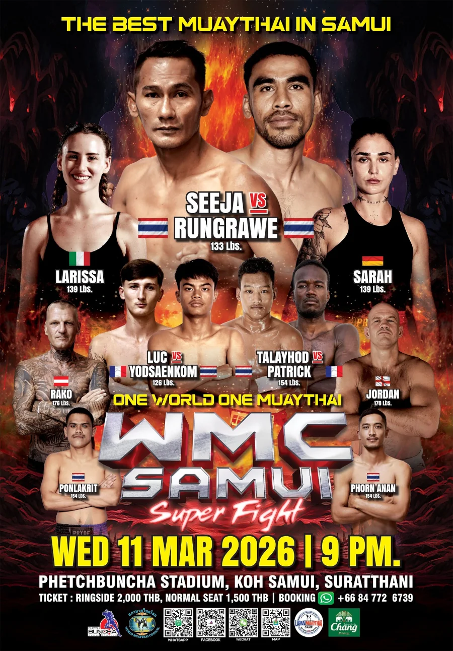 Phetchbuncha Boxing Stadium Fight Card 11 March 2026