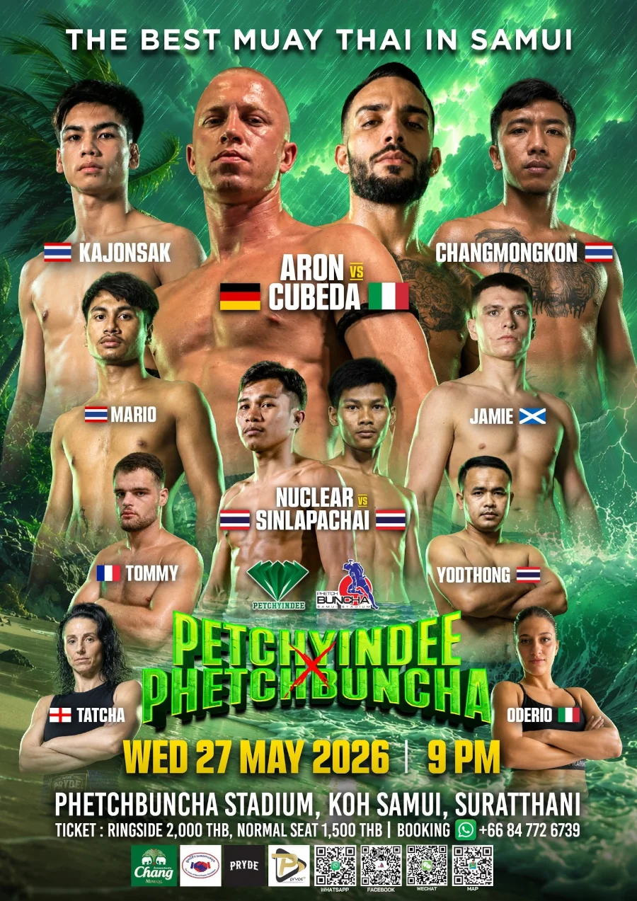 Phetchbuncha Boxing Stadium Fight Card 27 May 2026