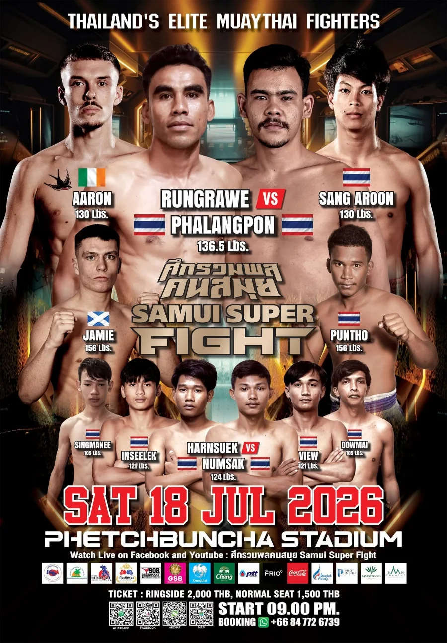 Phetchbuncha Boxing Stadium Fight Card 18 July 2026