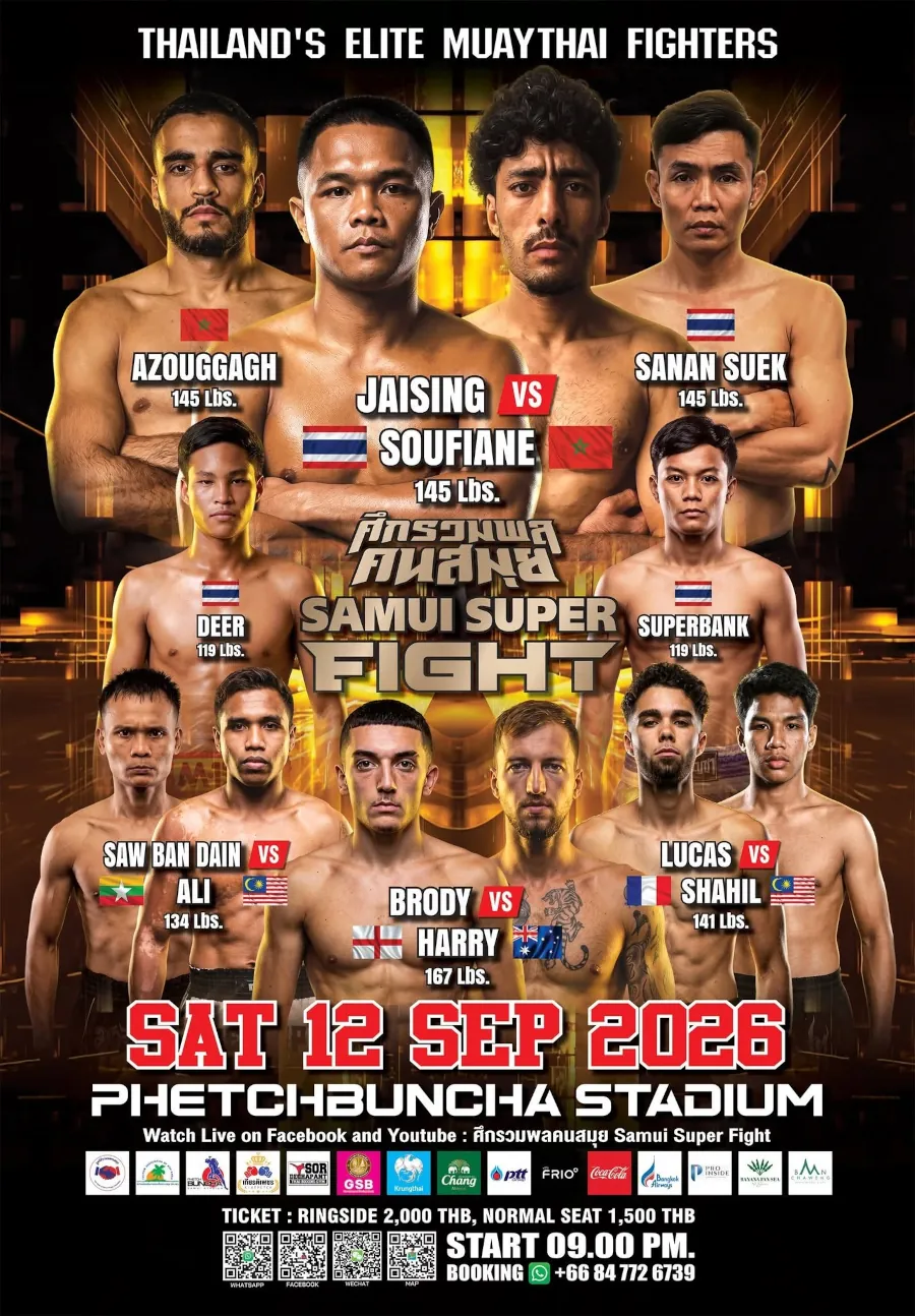 Phetchbuncha Boxing Stadium Fight Card 12 September 2026