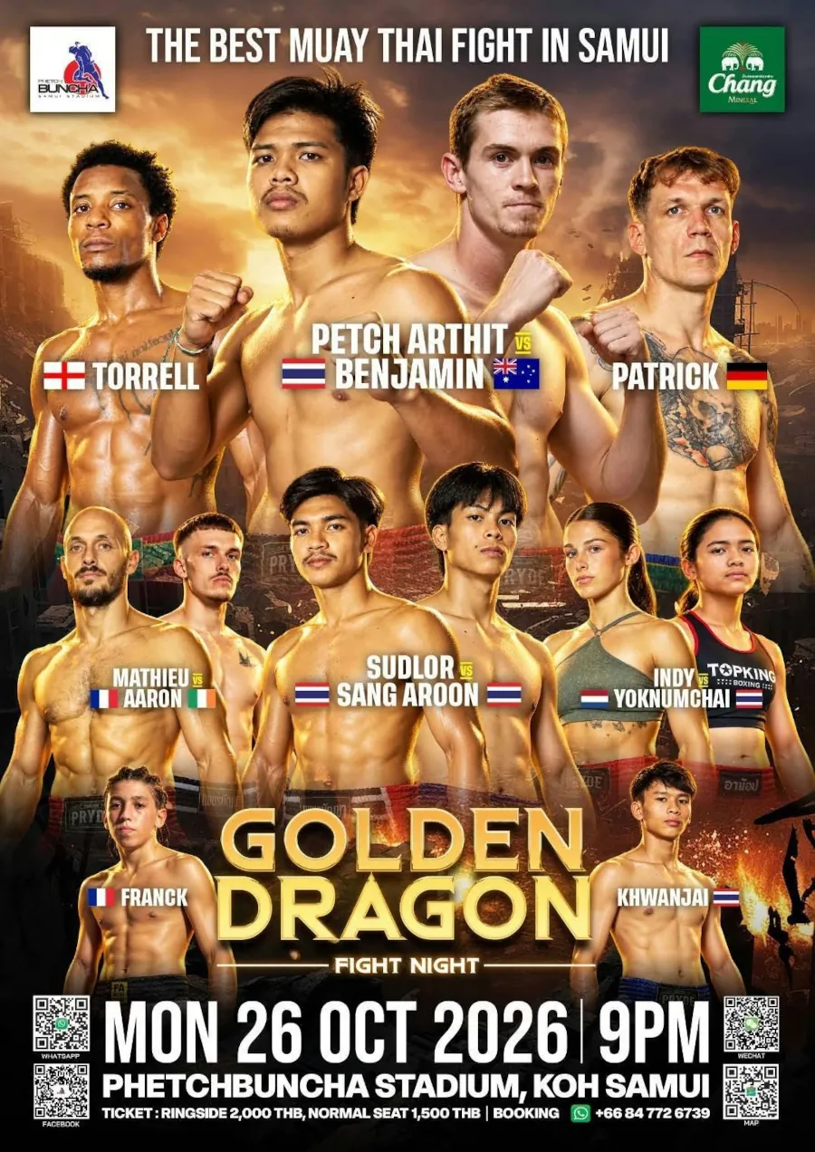 Phetchbuncha Boxing Stadium Fight Card 26 October 2026